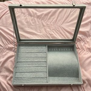 Velvet Jewelry Display Showcase Lockable Jewelry Box